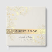 Dusty Rose Gold Floral Wedding ゲストブック (正面)