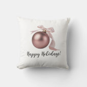 DUSTY ROSE HOLIDAY ORNAMENT THROW PILLOW クッション (正面)