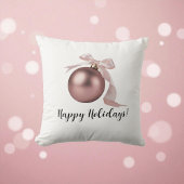 DUSTY ROSE HOLIDAY ORNAMENT THROW PILLOW クッション