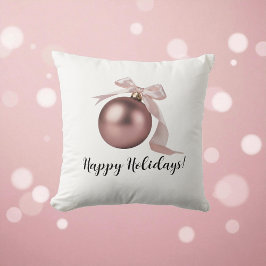 DUSTY ROSE HOLIDAY ORNAMENT THROW PILLOW クッション