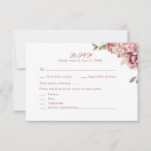 Dusty Rose Hydrangea Wedding RSVP Card (正面)