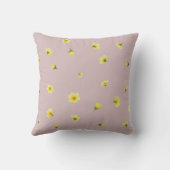 Dusty Rose Japanese Winter Cosmos Floral Pattern クッション (裏面)