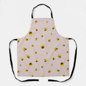 Dusty Rose Japanese Yellow Pansy Floral Pattern エプロン (正面)