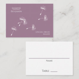 Dusty Rose Mauve Dandelion Seed Wedding プレイスカード