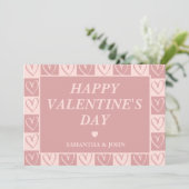 Dusty Rose Minimal Hearts Valentine’s Gift シーズンカード (スタンド正面)