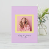 Dusty Rose Minimal High School Photo Grad Frame 案内状 (スタンド正面)