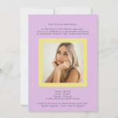 Dusty Rose Minimal High School Photo Grad Frame 案内状 (裏面)