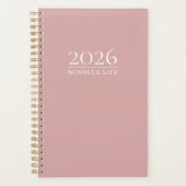 Dusty Rose Minimal Planner | Custom Year, Title & プランナー手帳 (正面)