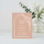 Dusty Rose Minimalist Arch Botanical Wedding エンクロージャーカード (スタンド正面)