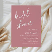 Dusty Rose Minimalist Boho Bridal Shower 招待状