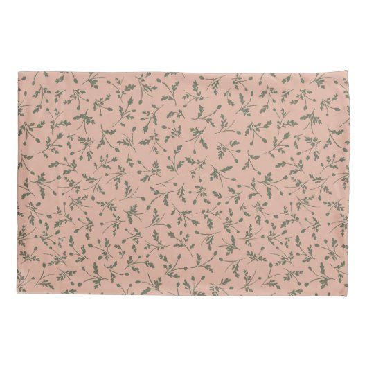 Dusty Rose Modern Farmhouse Daisy Buds Pattern 枕カバー (裏面)