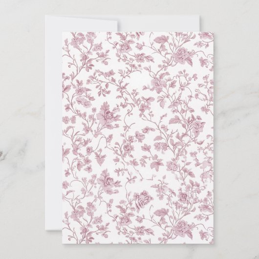 Dusty Rose Monogram Chinoiserie Wedding 招待状 (裏面)