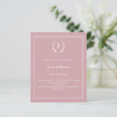 Dusty rose monogrammed wreath birthday invitation (スタンド正面)