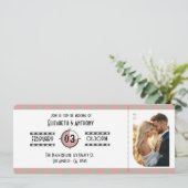 Dusty Rose, Muted Sage & Cream Cinema Wedding 招待状 (スタンド正面)