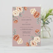 Dusty Rose Opulent Autumnal Wedding 招待状 (スタンド正面)