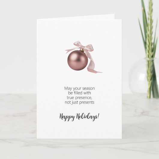 DUSTY ROSE ORNAMENT CARD FOR CHIC HOLIDAYS 5"x7" カード (正面)