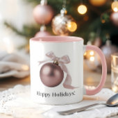 DUSTY ROSE ORNAMENT MUG FOR CHIC HOLIDAYS マグカップ