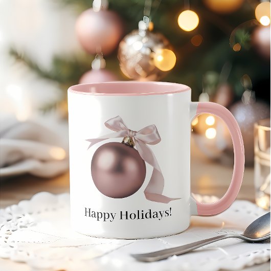 DUSTY ROSE ORNAMENT MUG FOR CHIC HOLIDAYS マグカップ