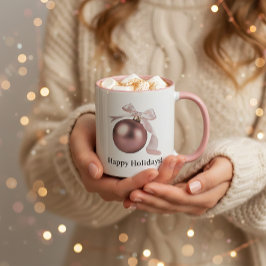 DUSTY ROSE ORNAMENT MUG FOR CHIC HOLIDAYS マグカップ