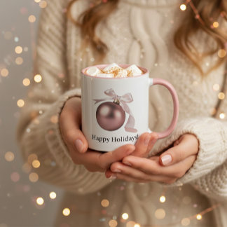 DUSTY ROSE ORNAMENT MUG FOR CHIC HOLIDAYS マグカップ