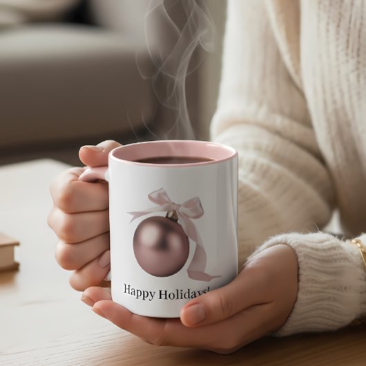 DUSTY ROSE ORNAMENT MUG FOR CHIC HOLIDAYS マグカップ
