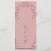 Dusty Rose Ornate Arch Botanical Wedding Dinner メニュー (裏面)
