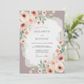 Dusty Rose Painterly Floral Wedding 招待状 (スタンド正面)
