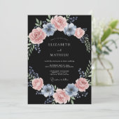 Dusty Rose Painterly Wreath Wedding 招待状 (スタンド正面)