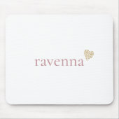 Dusty Rose Personalized Name Gold Leopard Heart マウスパッド (正面)