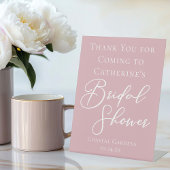 Dusty Rose Pink Bridal Shower Custom Welcome 台座サイン
