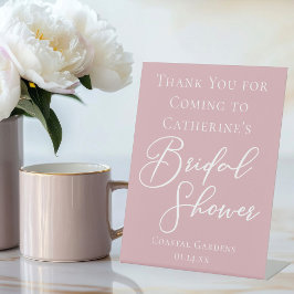 Dusty Rose Pink Bridal Shower Custom Welcome 台座サイン