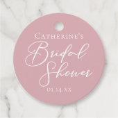 Dusty Rose Pink Bridal Shower Personalized フェイバータグ (正面)