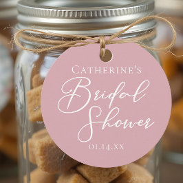 Dusty Rose Pink Bridal Shower Personalized フェイバータグ
