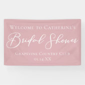 Dusty Rose Pink Bridal Shower Personalized Welcome 横断幕 (横)