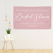 Dusty Rose Pink Bridal Shower Personalized Welcome 横断幕