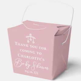 Dusty Rose Pink Chic Custom Baby Shower Fortune フェイバーボックス