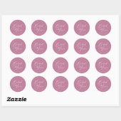 Dusty Rose Pink Elegant Script Baked with Love ラウンドシール (シート)