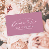 Dusty Rose Pink Elegant Script Bakery 名刺