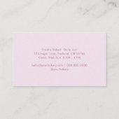 Dusty Rose Pink Elegant Script Bakery 名刺 (裏面)
