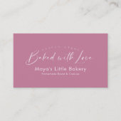 Dusty Rose Pink Elegant Script Bakery 名刺 (正面)