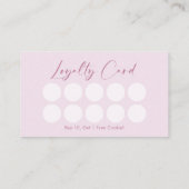 Dusty Rose Pink Elegant Script Bakery Loyalty 名刺 (裏面)