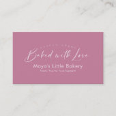 Dusty Rose Pink Elegant Script Bakery Loyalty 名刺 (正面)