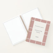 Dusty rose pink ivory grid business ノートブック (内部)