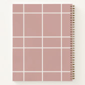 Dusty rose pink ivory grid business ノートブック (裏面)