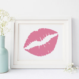 Dusty Rose Pink Lipstick Lips ポスター