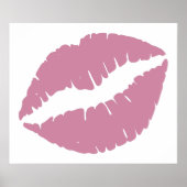 Dusty Rose Pink Lipstick Lips ポスター (正面)