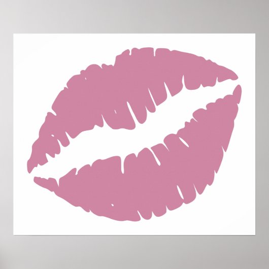 Dusty Rose Pink Lipstick Lips ポスター (正面)