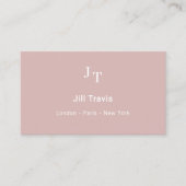 Dusty rose pink neutral QR code Business Card 名刺 (正面)