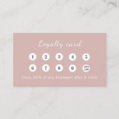 Dusty rose pink qr code business logo ロイヤリティカード (正面)