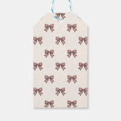 Dusty Rose Pink Ribbon Bows Coquette ギフトタグ (裏面)